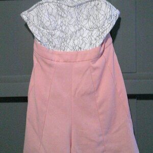 Double Zero Pink Lace Romper sz S